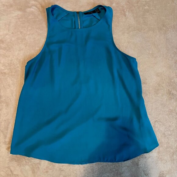 Apt. 9 Tops - APT. 9 Teal Sleeveless Blouse | Petite Large | Gold Zip Back